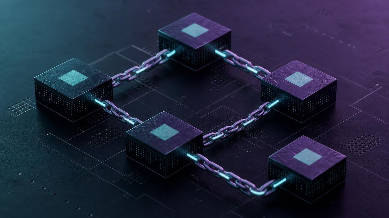 Editorial composition referencing layered ledger blocks