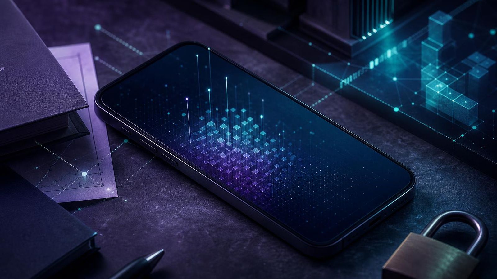 Editorial composition referencing a mobile blockchain client